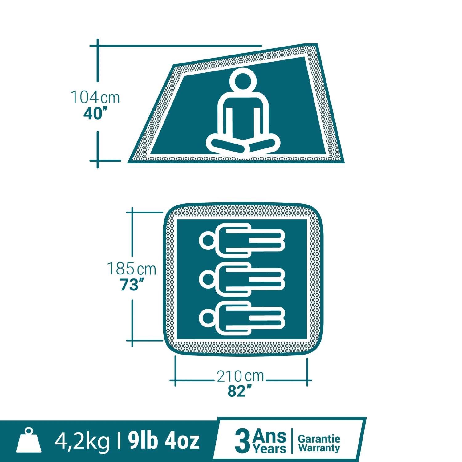Quechua 3 Man Pop-Up Blackout Tent 4 Quechua 3 Man Pop-Up Blackout Tent - Image 2
