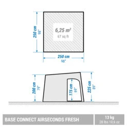 Quechua 6 Person Inflatable Camping Shelter -Quechua k62146d9c06fc868e43a84ebe4a210b04