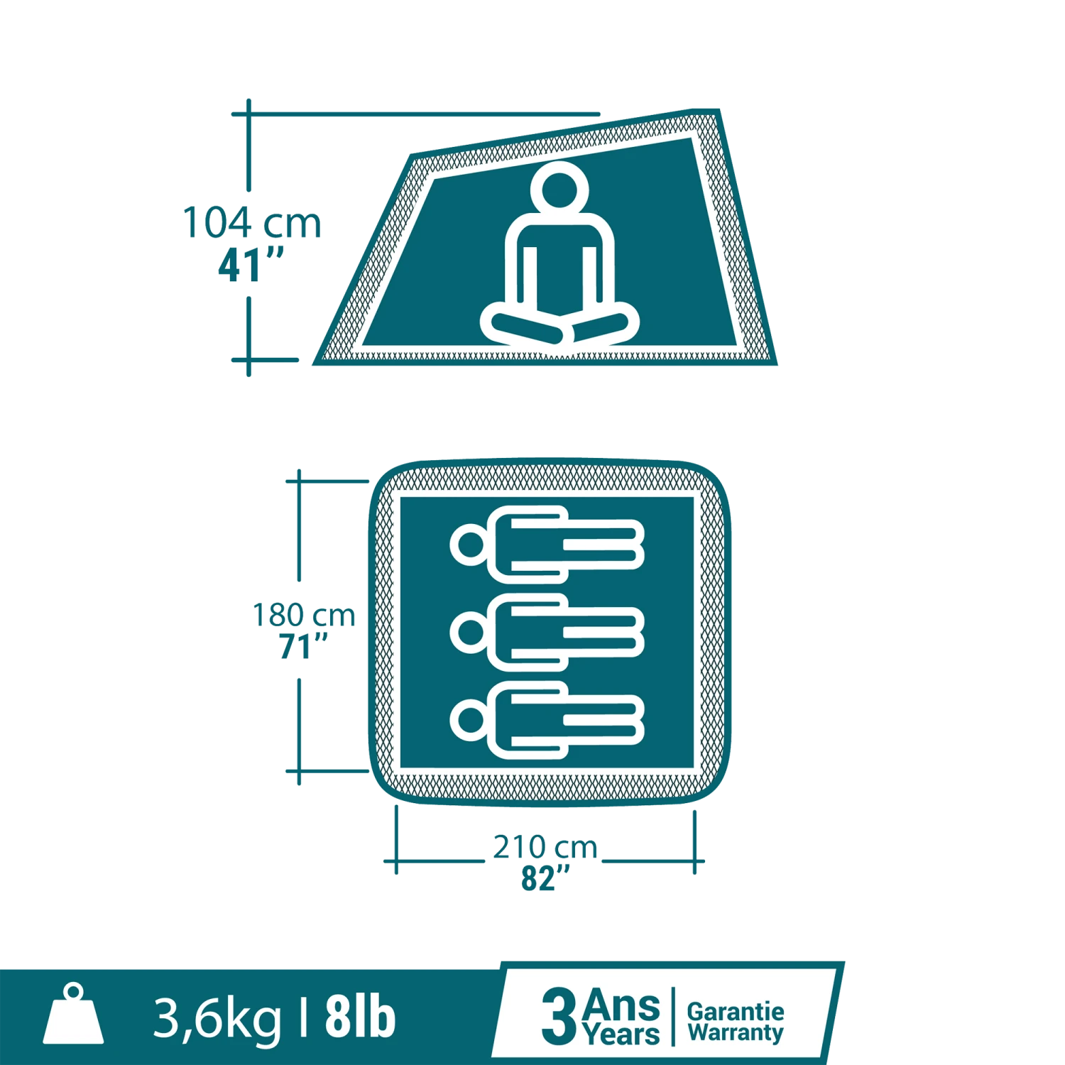 Quechua 3 Man Pop-Up Tent 4 Quechua 3 Man Pop-Up Tent - Image 2