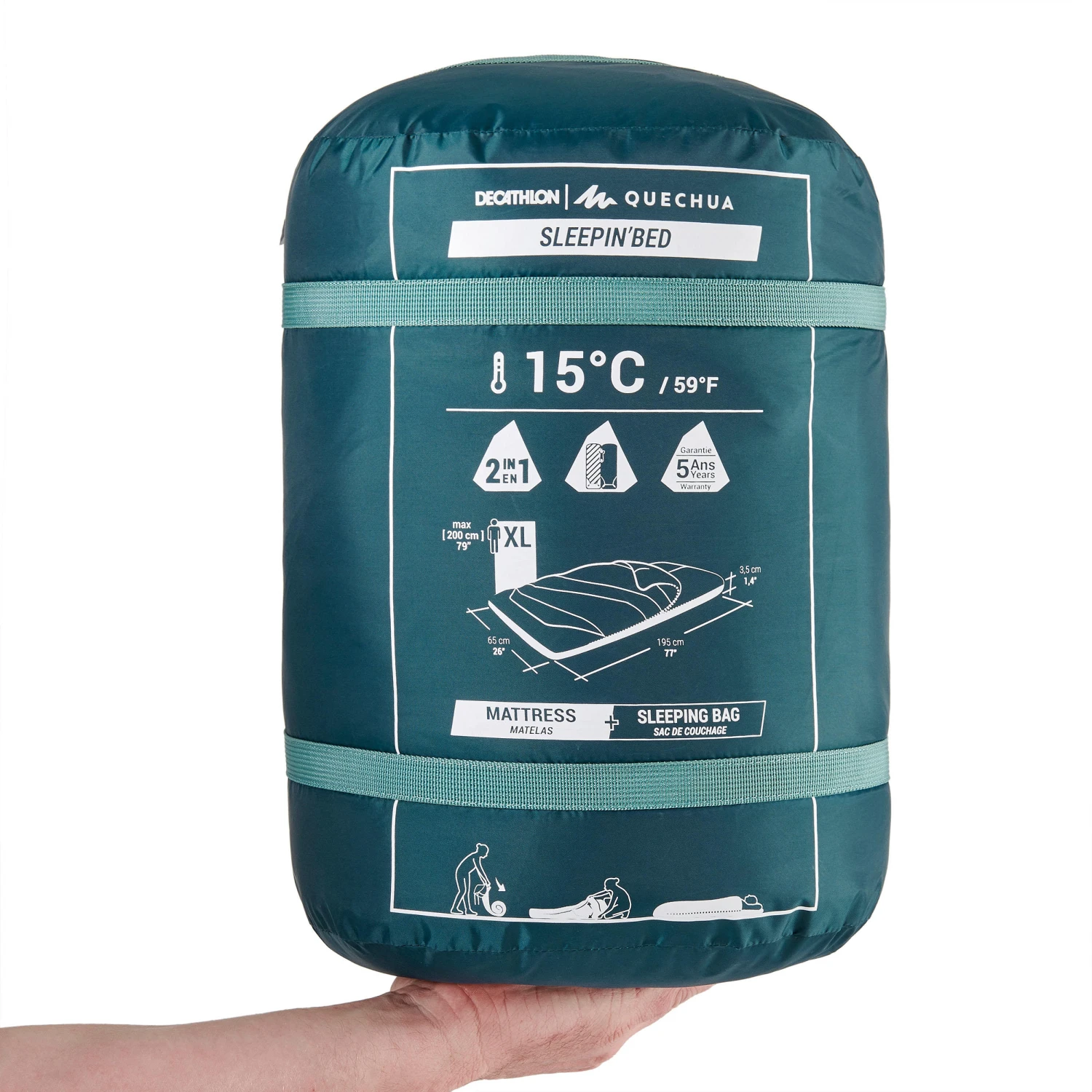 Quechua 2-in-1 Sleeping Bag And Sleeping Bed 4 Quechua 2-in-1 Sleeping Bag And Sleeping Bed - Image 2