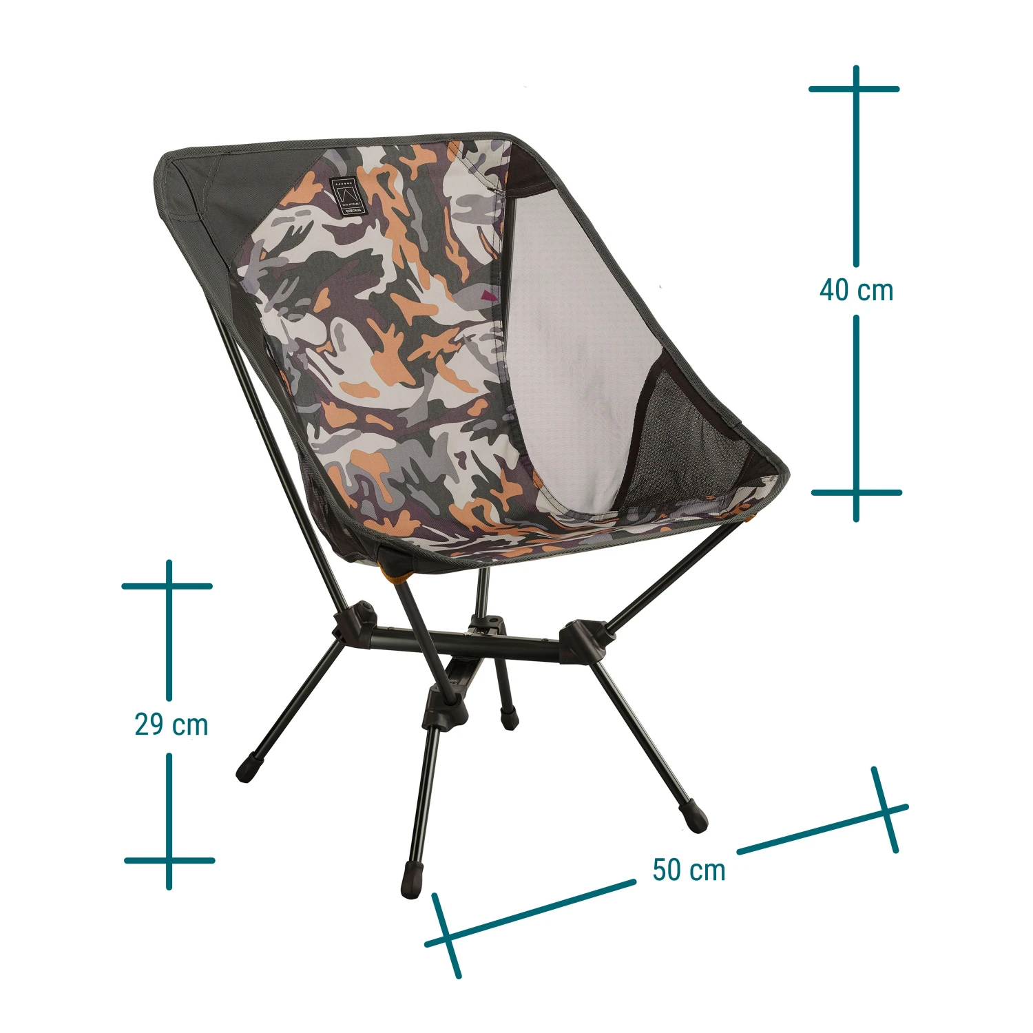 Quechua LOW FOLDING CAMPING CHAIR MH500 CAMO 6 Quechua LOW FOLDING CAMPING CHAIR MH500 CAMO - Image 4