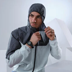 Quechua Men’s Fast Hiking Windbreaker Jacket FH500 Helium Wind Grey -Quechua kc80b75f8b89c5c5e2044b42bf12fc272