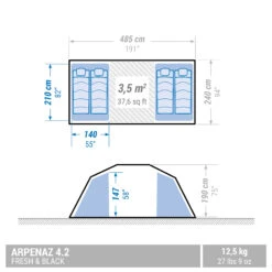 Quechua 4 Man Blackout Tent With Poles - Arpenaz 4.2 F&B 24 Quechua 4 Man Blackout Tent With Poles - Arpenaz 4.2 F&B -Quechua kde6e6c781c7bb70dac0eeeba1a5ae92a
