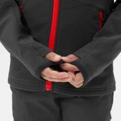 Quechua Kids’ Softshell Hiking Jacket - MH550 Black -Quechua kf7972e97d129d18dc68c7808eb8eb343